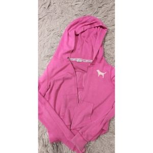 Pink brand hot pink zip up hoodie